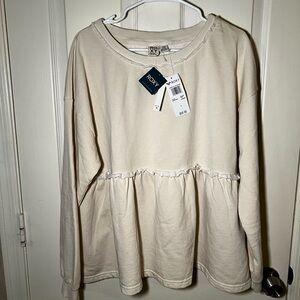 Roxy Cream Peplum Sweatshirt